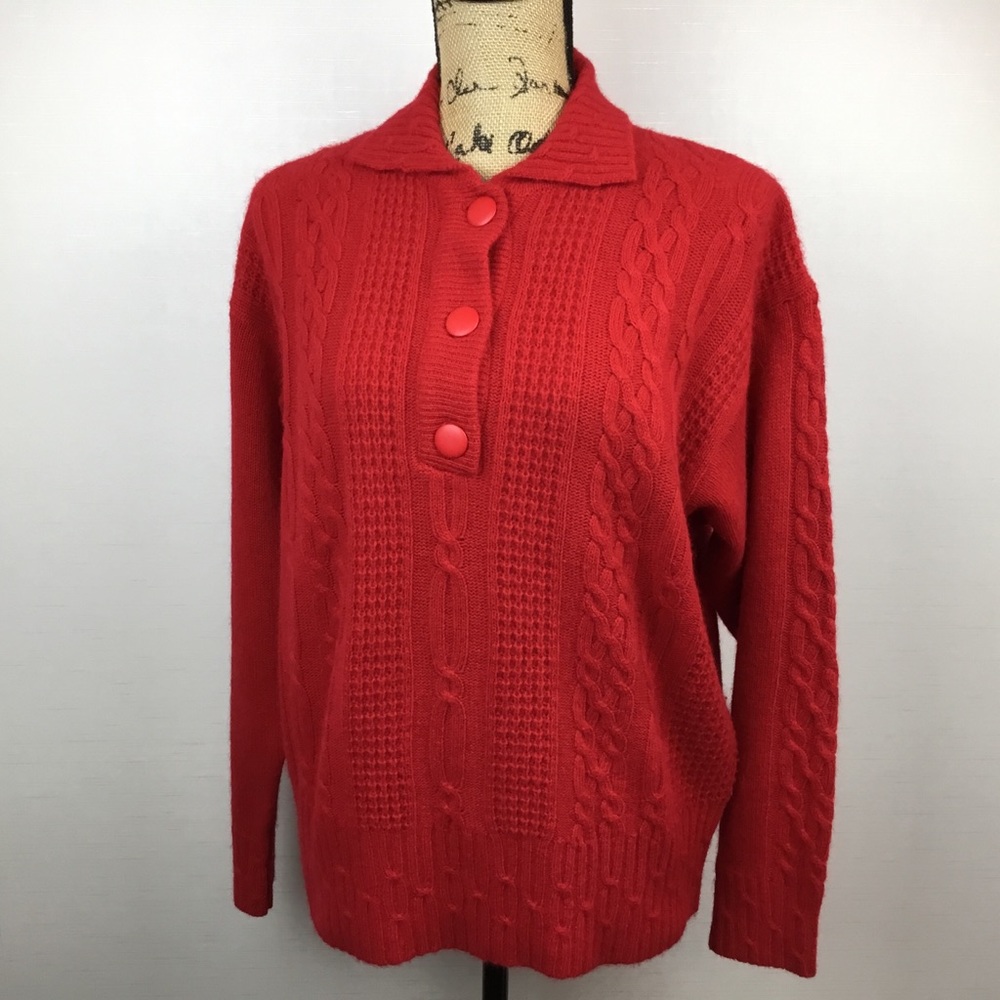 Vintage I. B. Diffusion Sweater 1/4 Button Placket